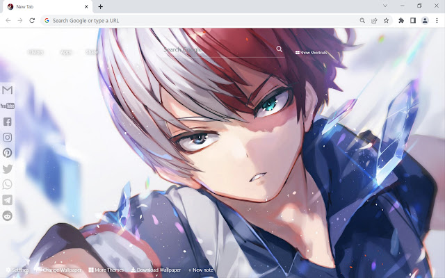 Shoto Todoroki Wallpaper New Tab  from Chrome web store to be run with OffiDocs Chromium online