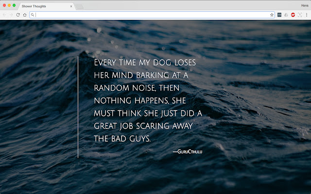 Shower Thoughts  from Chrome web store to be run with OffiDocs Chromium online