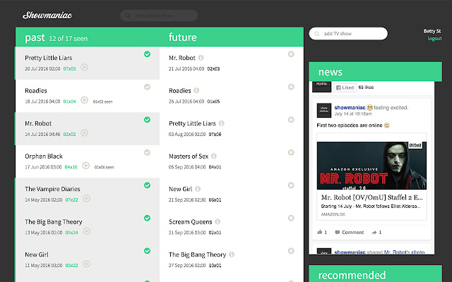 Showmaniac  from Chrome web store to be run with OffiDocs Chromium online