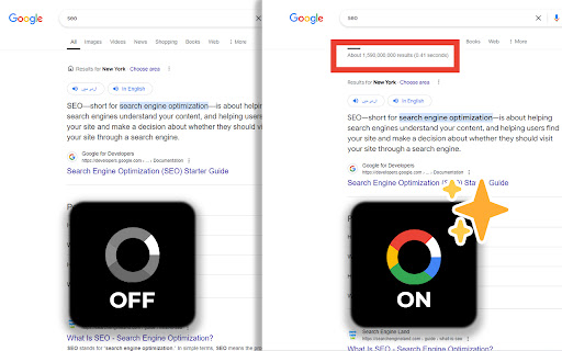 Show SERP Count Restore Google Search Result Count  from Chrome web store to be run with OffiDocs Chromium online