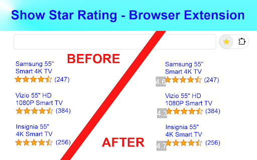 Show Star Rating  from Chrome web store to be run with OffiDocs Chromium online