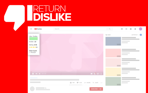 Show Youtube Dislike Counter  from Chrome web store to be run with OffiDocs Chromium online
