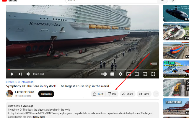 Show YouTube Dislikes  from Chrome web store to be run with OffiDocs Chromium online