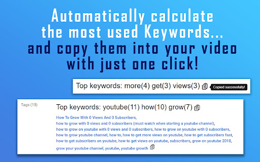 Show YouTube Video Tags (Advanced) from Chrome web store to be run with OffiDocs Chromium online Show YouTube Video Tags (Advanced) from Chrome web store to be run with OffiDocs Chromium online