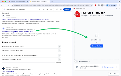 Shrink PDF Size  from Chrome web store to be run with OffiDocs Chromium online