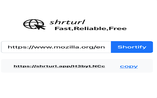 shrturl app  from Chrome web store to be run with OffiDocs Chromium online