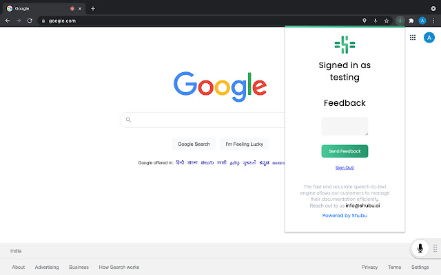 Plugin Shubu.ai Voice to Text dal Chrome Web Store da eseguire con OffiDocs Chromium online