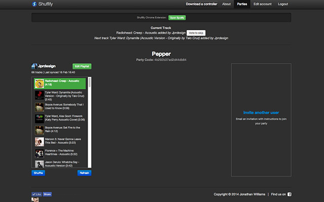 Shuffify Controller  from Chrome web store to be run with OffiDocs Chromium online