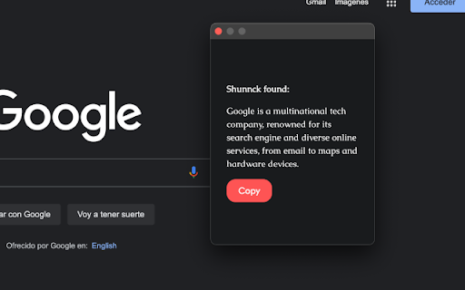 Shunnck  from Chrome web store to be run with OffiDocs Chromium online