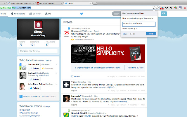Shut Spoilers  from Chrome web store to be run with OffiDocs Chromium online