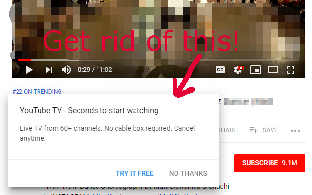 Shut Up, YouTube  from Chrome web store to be run with OffiDocs Chromium online