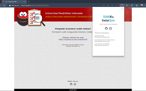 SIAK UPI InstaQuis  from Chrome web store to be run with OffiDocs Chromium online