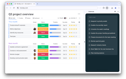 Side2Do  from Chrome web store to be run with OffiDocs Chromium online