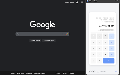 Sidebar Calc  from Chrome web store to be run with OffiDocs Chromium online