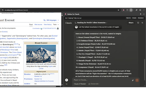 Sidebar for Claude: Privacy First AI Sidebar  from Chrome web store to be run with OffiDocs Chromium online