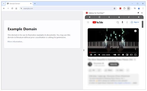 Sidebar for YouTube™  from Chrome web store to be run with OffiDocs Chromium online