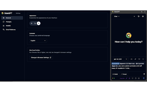 SideGPT  from Chrome web store to be run with OffiDocs Chromium online