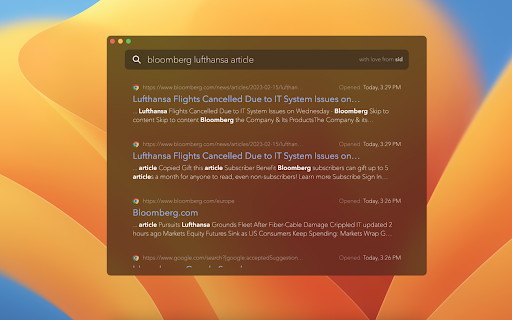 SID Search  from Chrome web store to be run with OffiDocs Chromium online