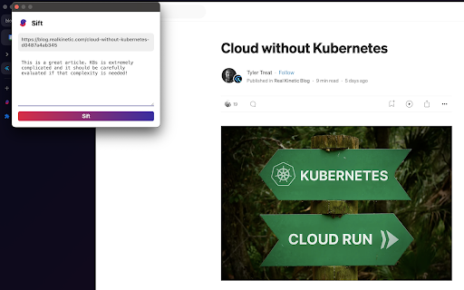 Sift (beta)  from Chrome web store to be run with OffiDocs Chromium online