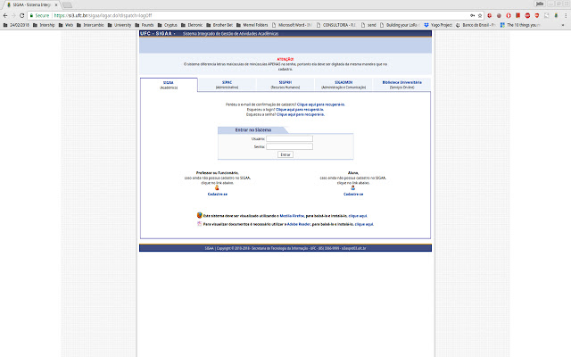 Sigaa UFC no Chrome  from Chrome web store to be run with OffiDocs Chromium online