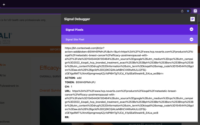 Signal Debugger  from Chrome web store to be run with OffiDocs Chromium online