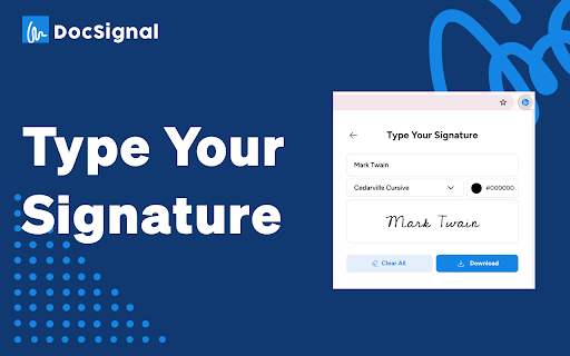 Signature Generator  from Chrome web store to be run with OffiDocs Chromium online
