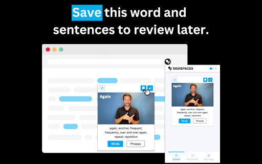 Signspaces Sign Language Learning  from Chrome web store to be run with OffiDocs Chromium online
