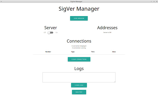SigVer Manager de la boutique en ligne Chrome à exécuter avec OffiDocs Chromium en ligne
