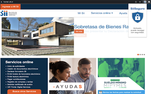 SiiSeguro  from Chrome web store to be run with OffiDocs Chromium online