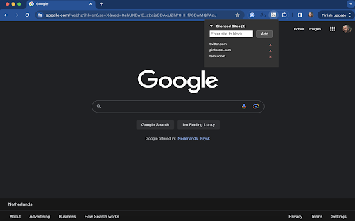 Silent Search  from Chrome web store to be run with OffiDocs Chromium online