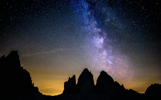 Silhouette Photography of Rocky Mountains Under Starry Sky  from Chrome web store to be run with OffiDocs Chromium online