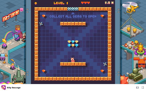 Silly Sausage Stretch your way through challenging levels!  from Chrome web store to be run with OffiDocs Chromium online