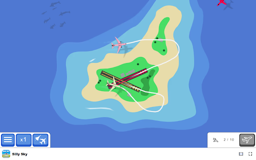 Silly Sky Game Guide airplanes safely to their runways!  from Chrome web store to be run with OffiDocs Chromium online