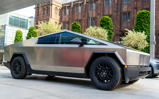 Silver Tesla Cybertruck  from Chrome web store to be run with OffiDocs Chromium online