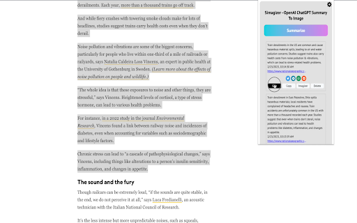 Simagizer OpenAI ChatGPT Summary To Image  from Chrome web store to be run with OffiDocs Chromium online