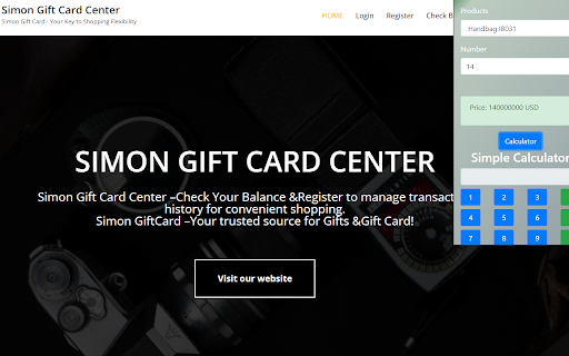 Simon Gift Card  from Chrome web store to be run with OffiDocs Chromium online