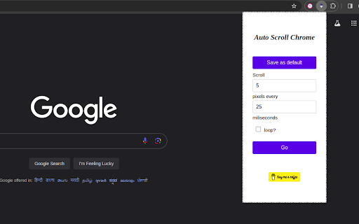 Simple Autoscroll  from Chrome web store to be run with OffiDocs Chromium online