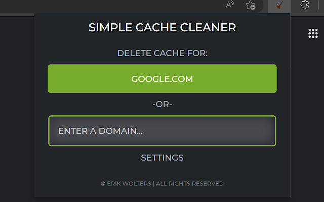 Simple Cache Cleaner 3  from Chrome web store to be run with OffiDocs Chromium online