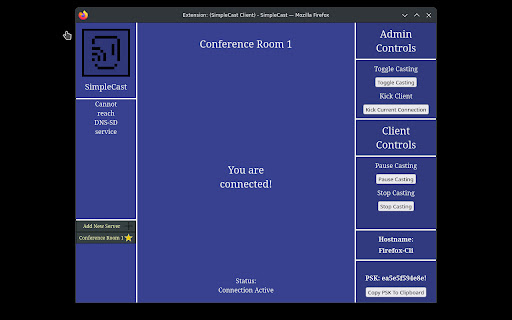 SimpleCast Client  from Chrome web store to be run with OffiDocs Chromium online