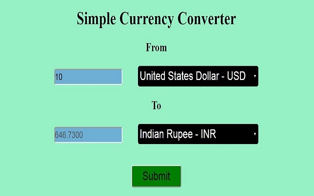 Simple Currency ConverterReal Time  from Chrome web store to be run with OffiDocs Chromium online
