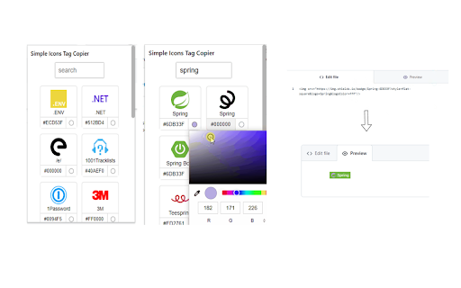 Simple Icons Tag Copier  from Chrome web store to be run with OffiDocs Chromium online