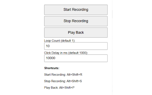 Simple Macro Recorder and Auto Clicker  from Chrome web store to be run with OffiDocs Chromium online