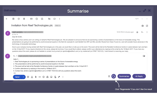 Simplemail  from Chrome web store to be run with OffiDocs Chromium online