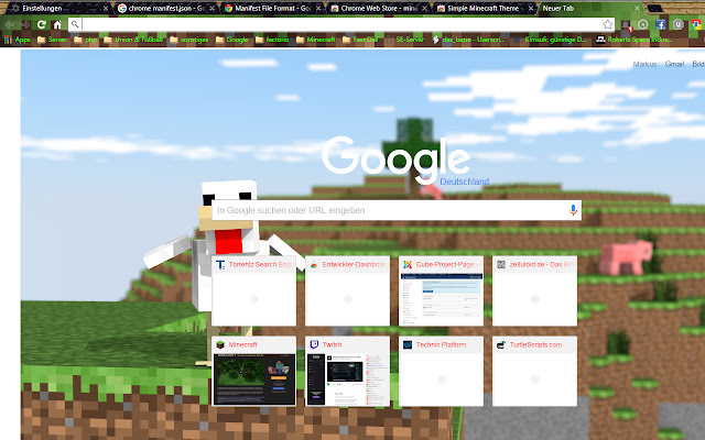 Chrome 网上商店中的简单 Minecraft 主题可与 OffiDocs Chromium 在线运行