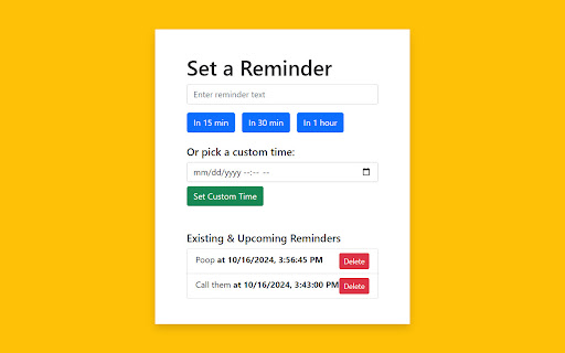 Simple Reminders  from Chrome web store to be run with OffiDocs Chromium online