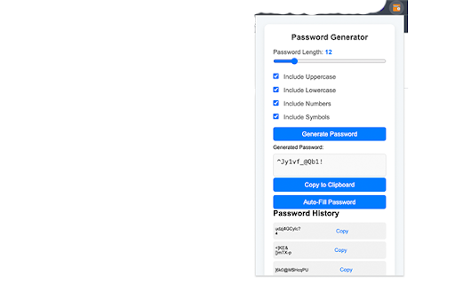 Simple Secure Password Generator  from Chrome web store to be run with OffiDocs Chromium online