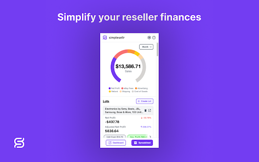 SimpleSellr Automatic eBay Spreadsheet  from Chrome web store to be run with OffiDocs Chromium online