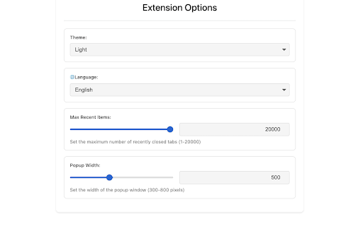 Simple Sexy Undo Close Tab  from Chrome web store to be run with OffiDocs Chromium online