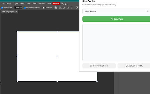 Simple Site Copier with JSX  from Chrome web store to be run with OffiDocs Chromium online