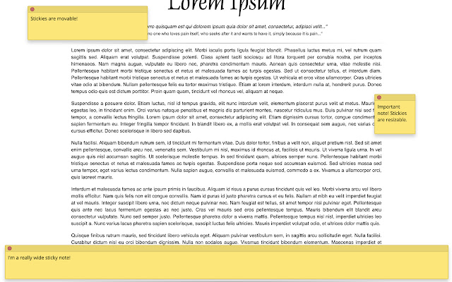Simple Stickies  from Chrome web store to be run with OffiDocs Chromium online